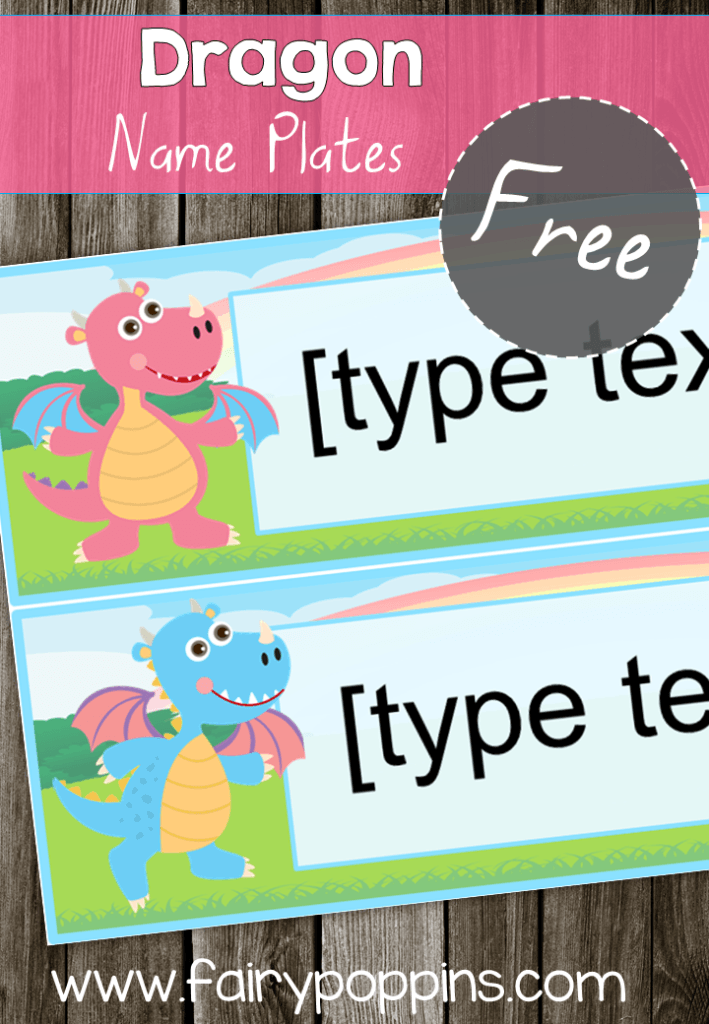 FREE Dragon Name Plates - Fairy Poppins