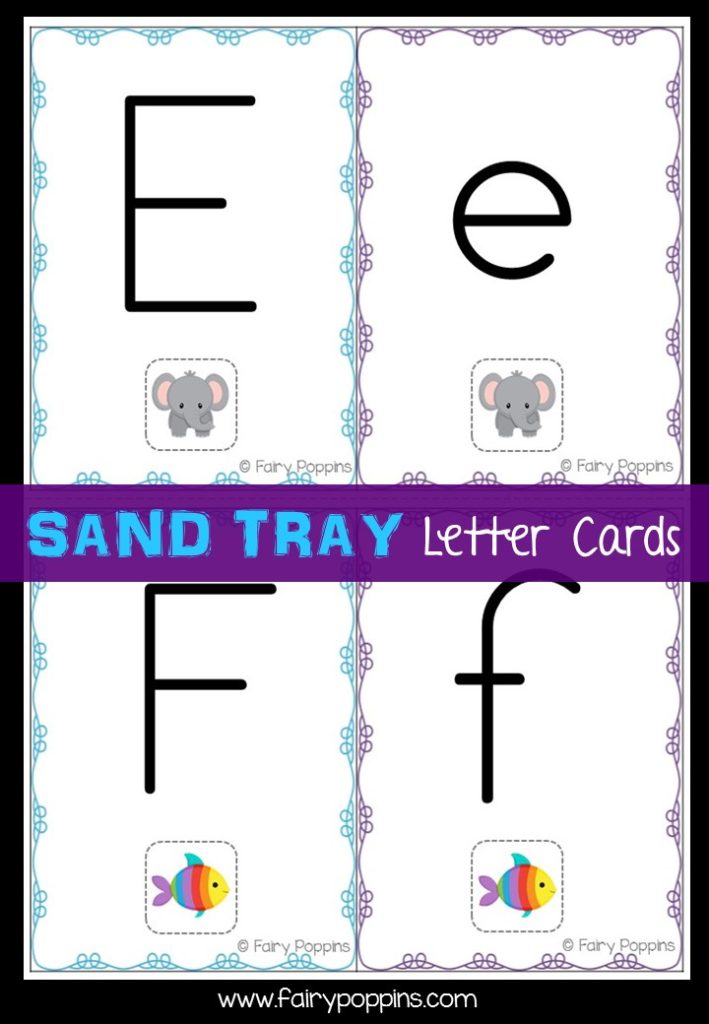 Letter cards for sand trays - Fairy Poppins