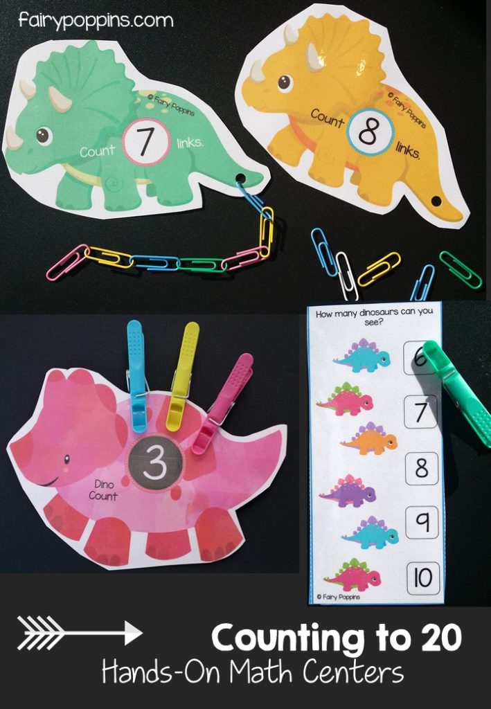 dinosaur math activities 0 20 fairy poppins