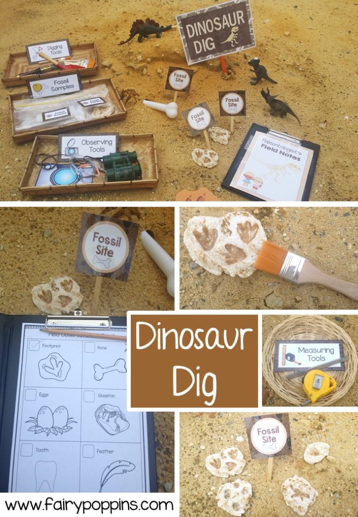 Dinosaur Dig dramatic play printables ~ Fairy Poppins