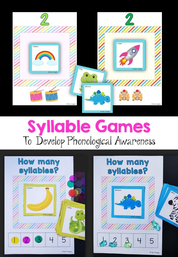 Syllable games for pre-k and kindergarten- Fairy Poppins