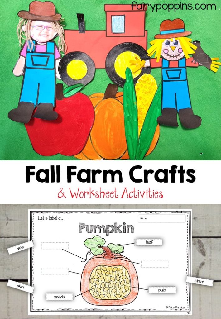 Falll farm craft templates and worksheet activities ~ Fairy Poppins