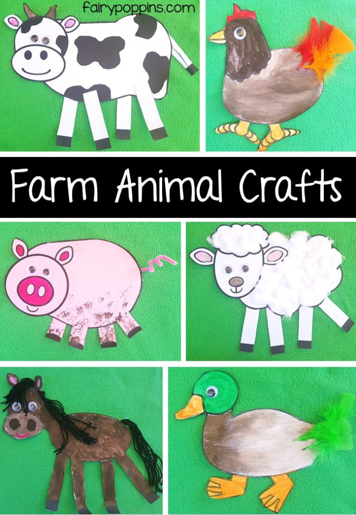 Farm animal craft templates and worksheet activities - Fairy Poppins