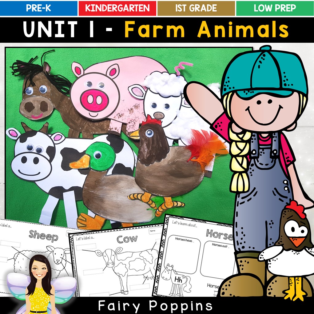 Farm animal craft templates and worksheets - Fairy Poppins