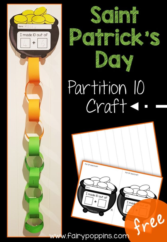 Free Saint Patrick's day partitioning ten craft~Fairy Poppins