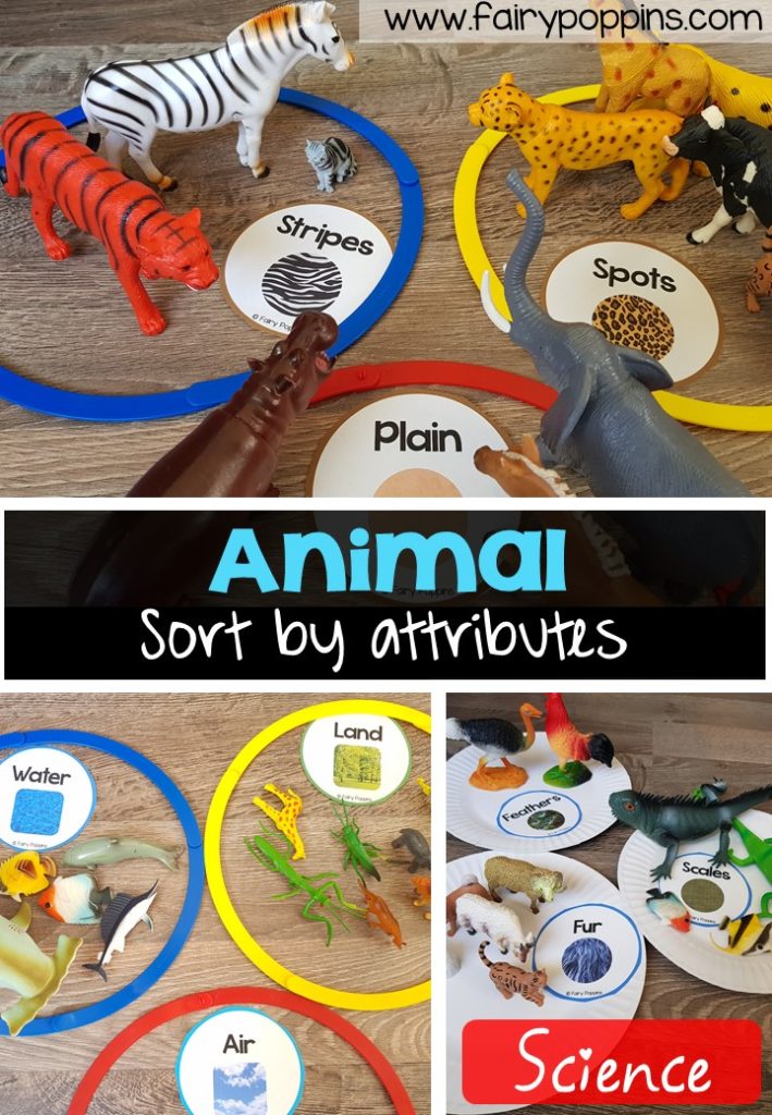 Animal sort and classify labels, mats and worksheet activities ~ Fairy Poppins