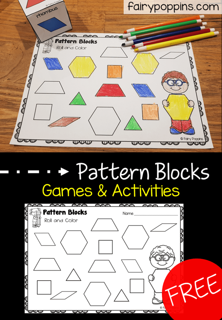 Free pattern block activities to help identify 2D shapes - Fairy Poppins