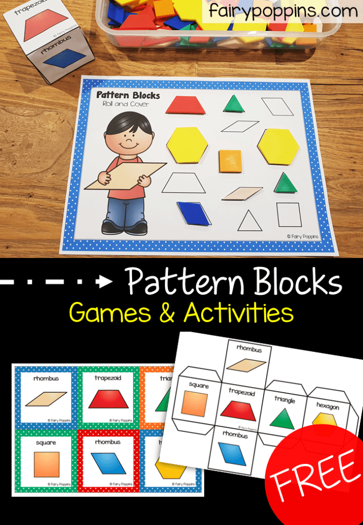 Free pattern block activities to help identify 2D shapes - Fairy Poppins