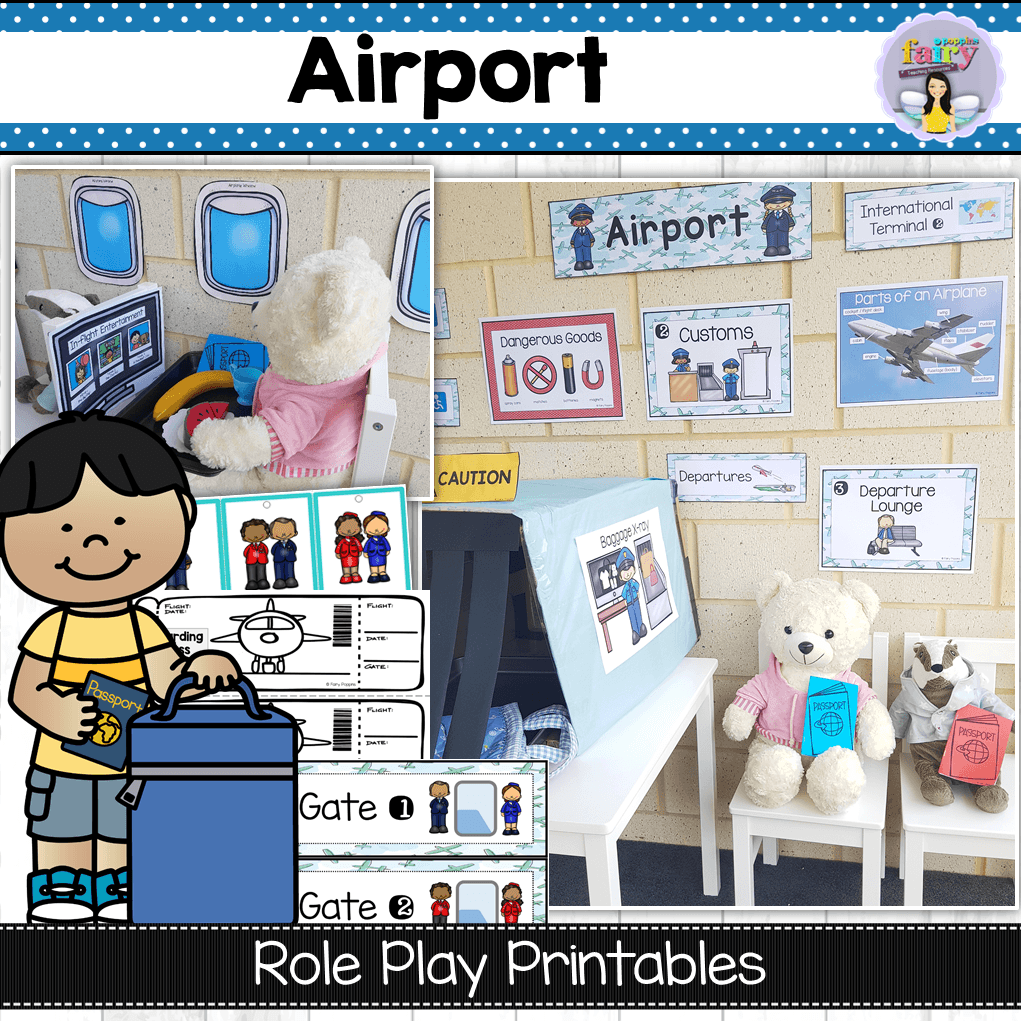 Airport printables for dramatic and pretend play - Fairy Poppins