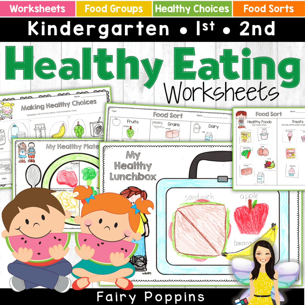 Healthy eating worksheets and activities for kids. Food groups and nutrition activities - Fairy Poppins