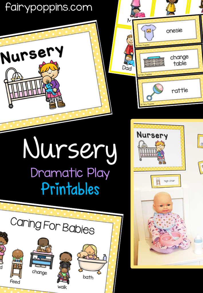 Nursery printables for dramatic play centers and pretend play - Fairy Poppins