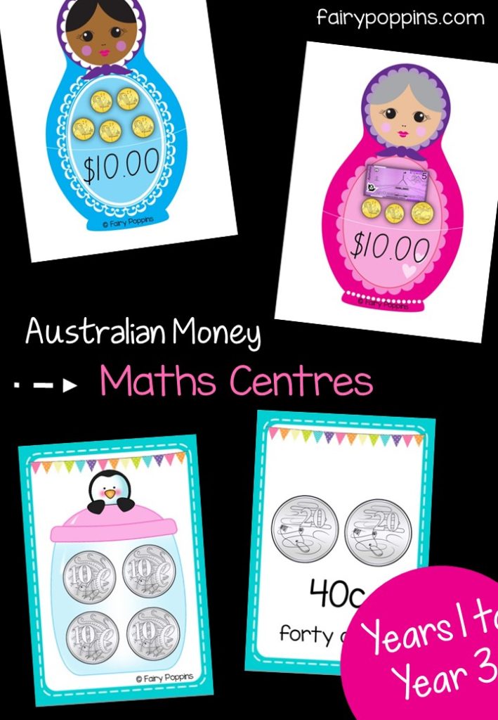 Australian money math centres including games, puzzles and activities. ~ Fairy Poppins