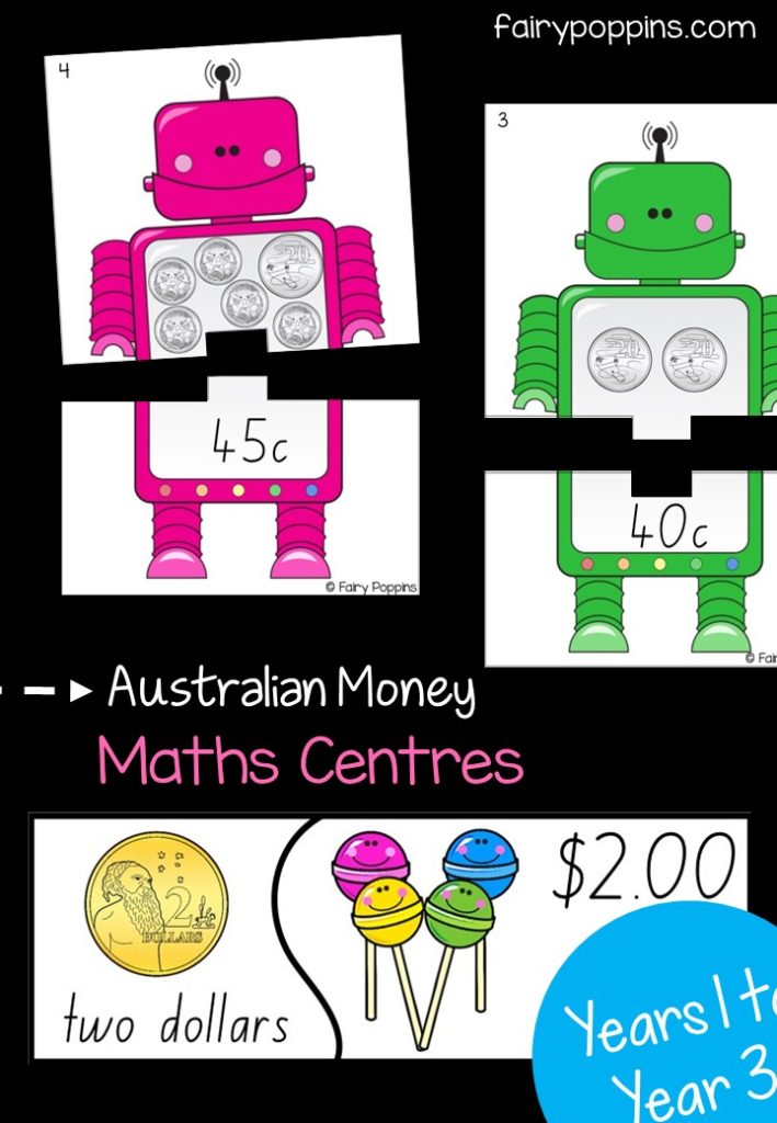 Australian money math centres including games, puzzles and activities. ~ Fairy Poppins