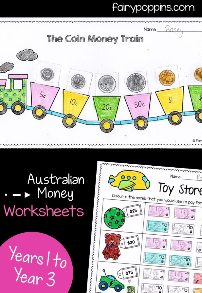 Australian money worksheets for coins and notes. ~ Fairy Poppins