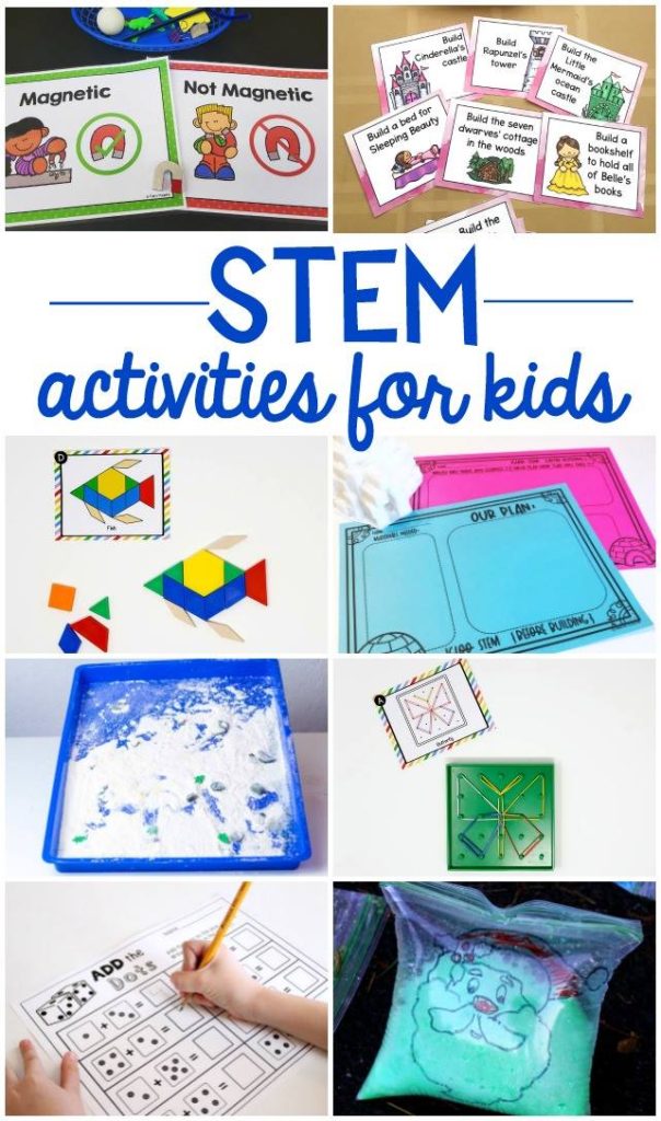 Free STEM activities and printables for kids. Great for preschool, kindergarten and first grade. #stemactivities #freestem #stemprintables #kidsstem #kindergartenstem