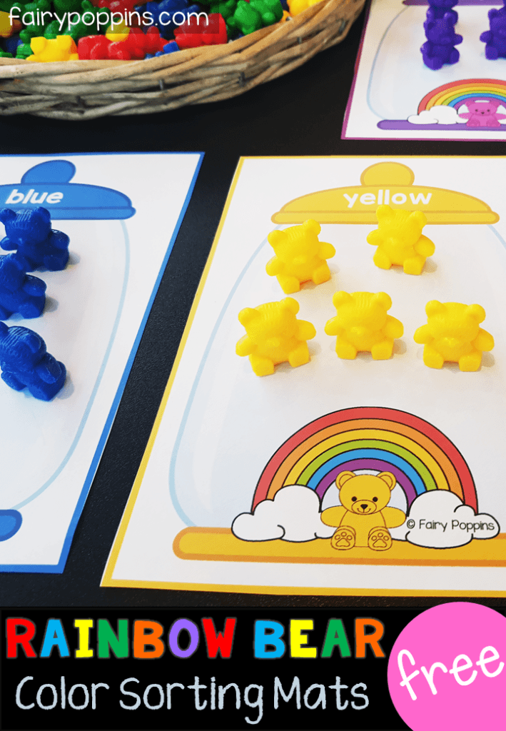 Rainbow Color Words Playdough Mats