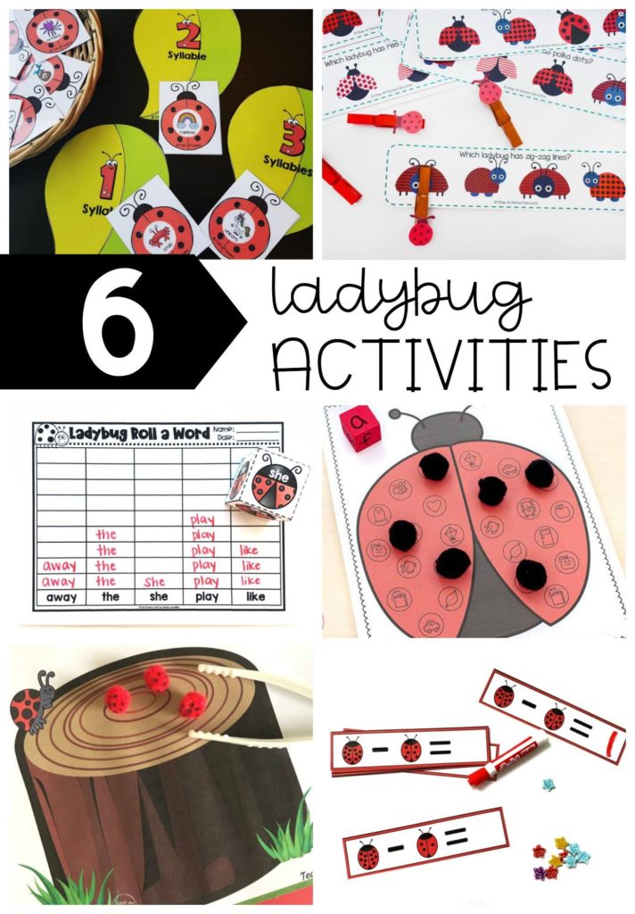 Free ladybug activities for kids. Great for preschool and kindergarten. #bugactivities #freeprintables #ladybugactivities