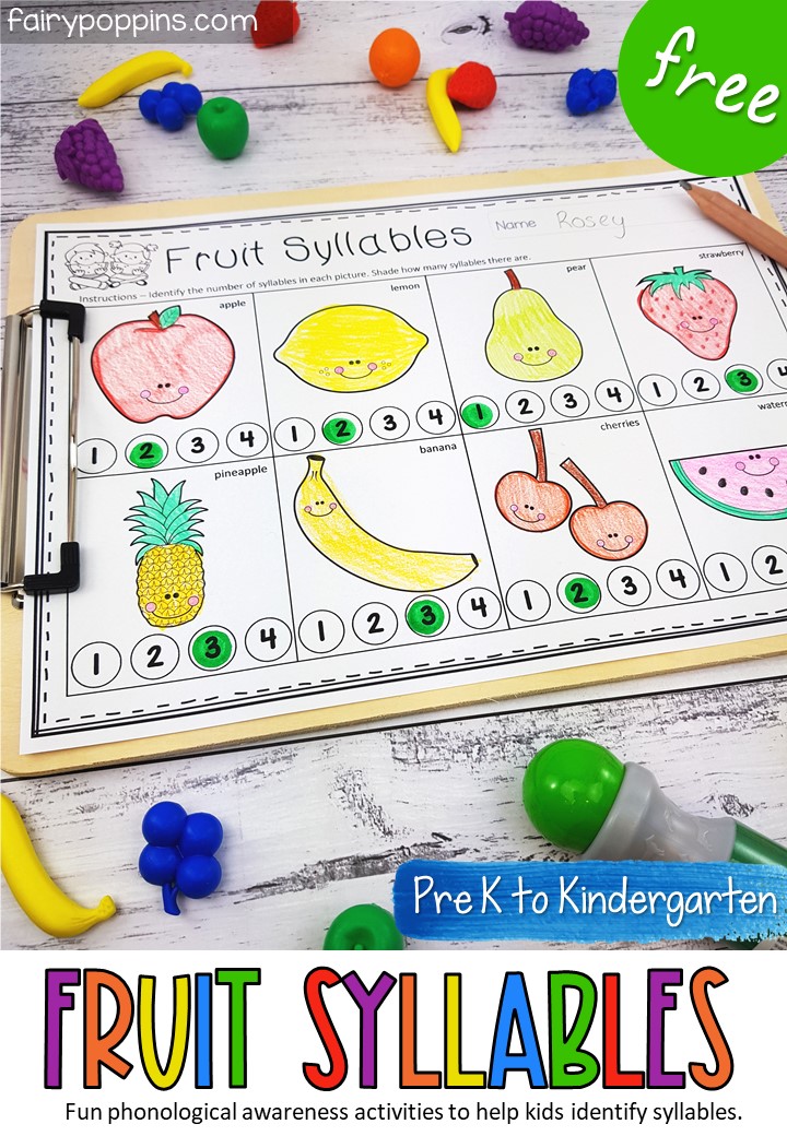 Fruit Syllable Activities Fairy Poppins