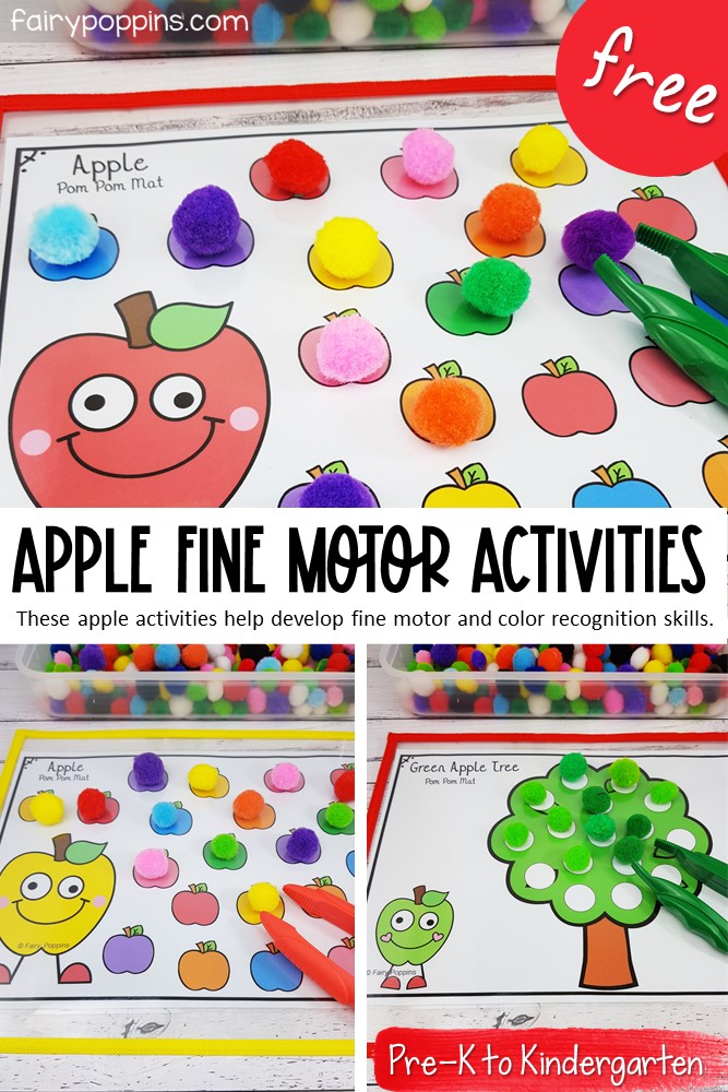 Apple Themed Fine Motor Activity and Craft for Preschool