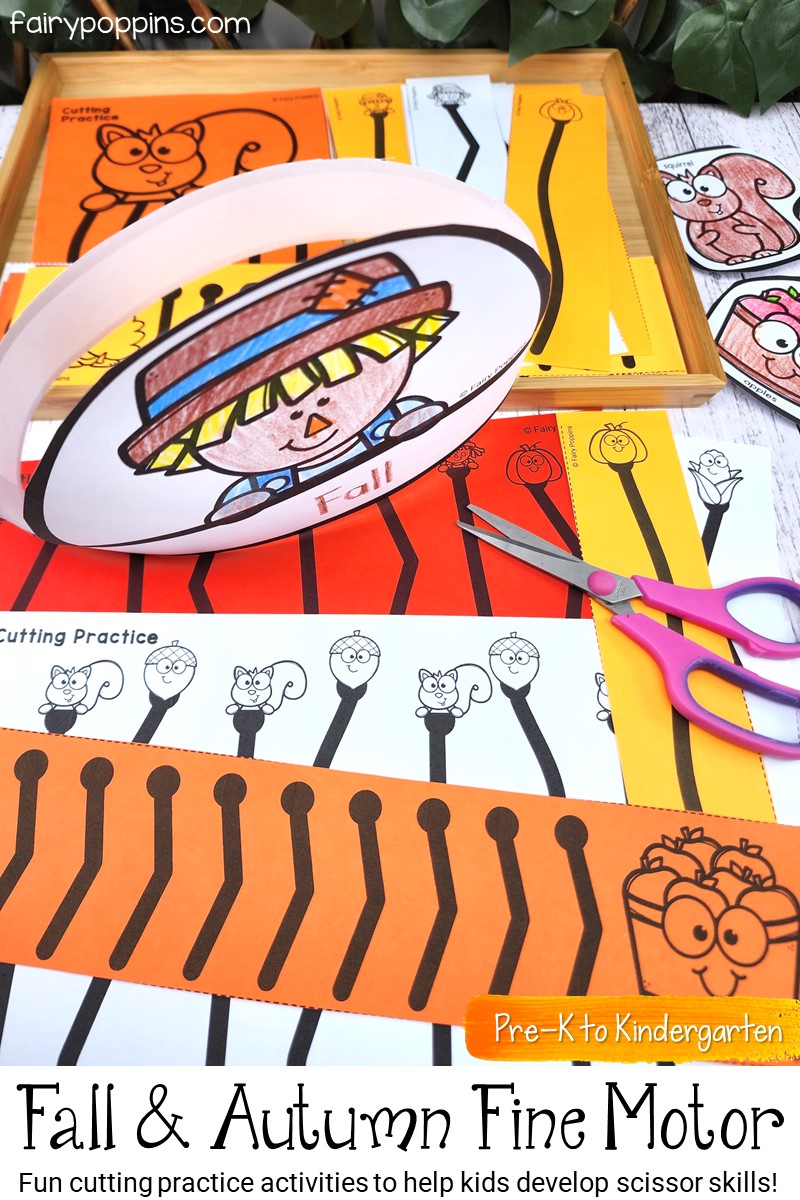 Fall Fine Motor Skills: Scissor Cutting Practice - Pre-K Pages