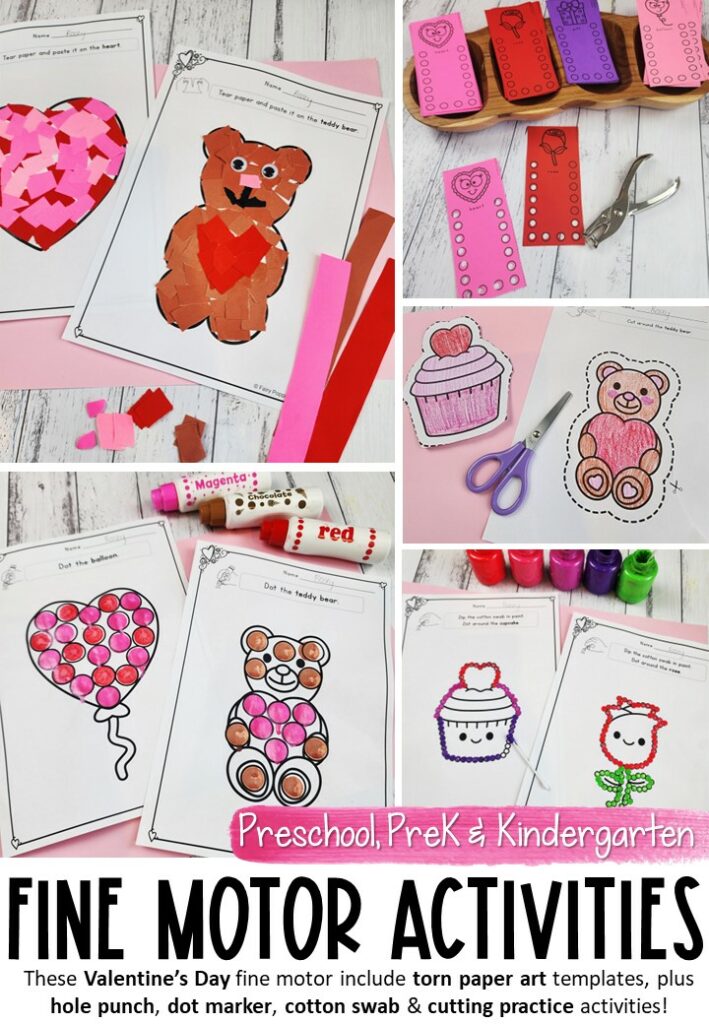 Valentine's Day Crafts Fine Motor Activities for Preschool, Pre-K &  Kindergarten